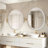 Crushed Crystal Decor Round LED Bathroom Vanity Mirrors with Anti-Fog, Dimmable Lights, and Shatterproof