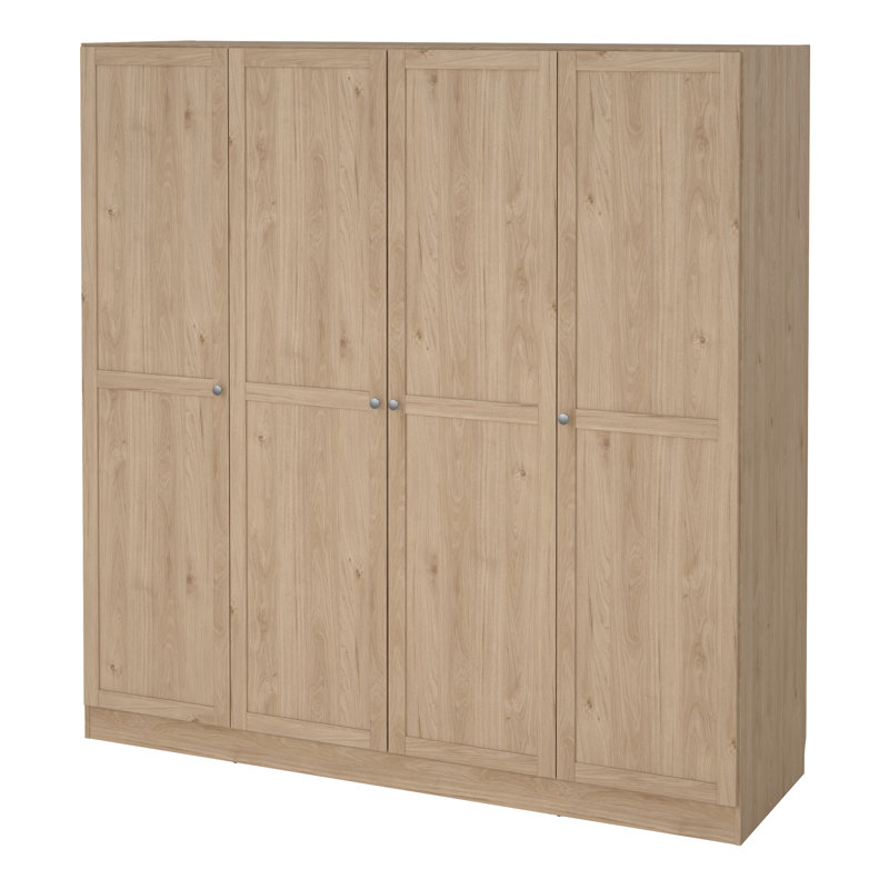 Bowery 4 Door Manufactured Wood Wardrobe, Brown