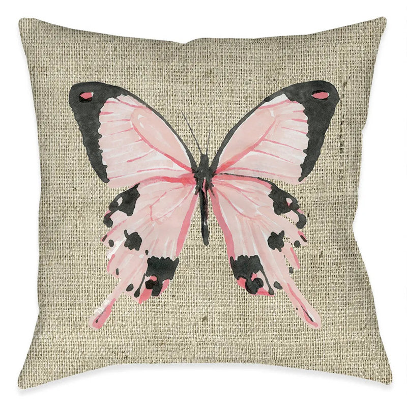 Coussin décoratif d'intérieur Butterfly Beauty par Laural Home, H 16 po x l 16 po