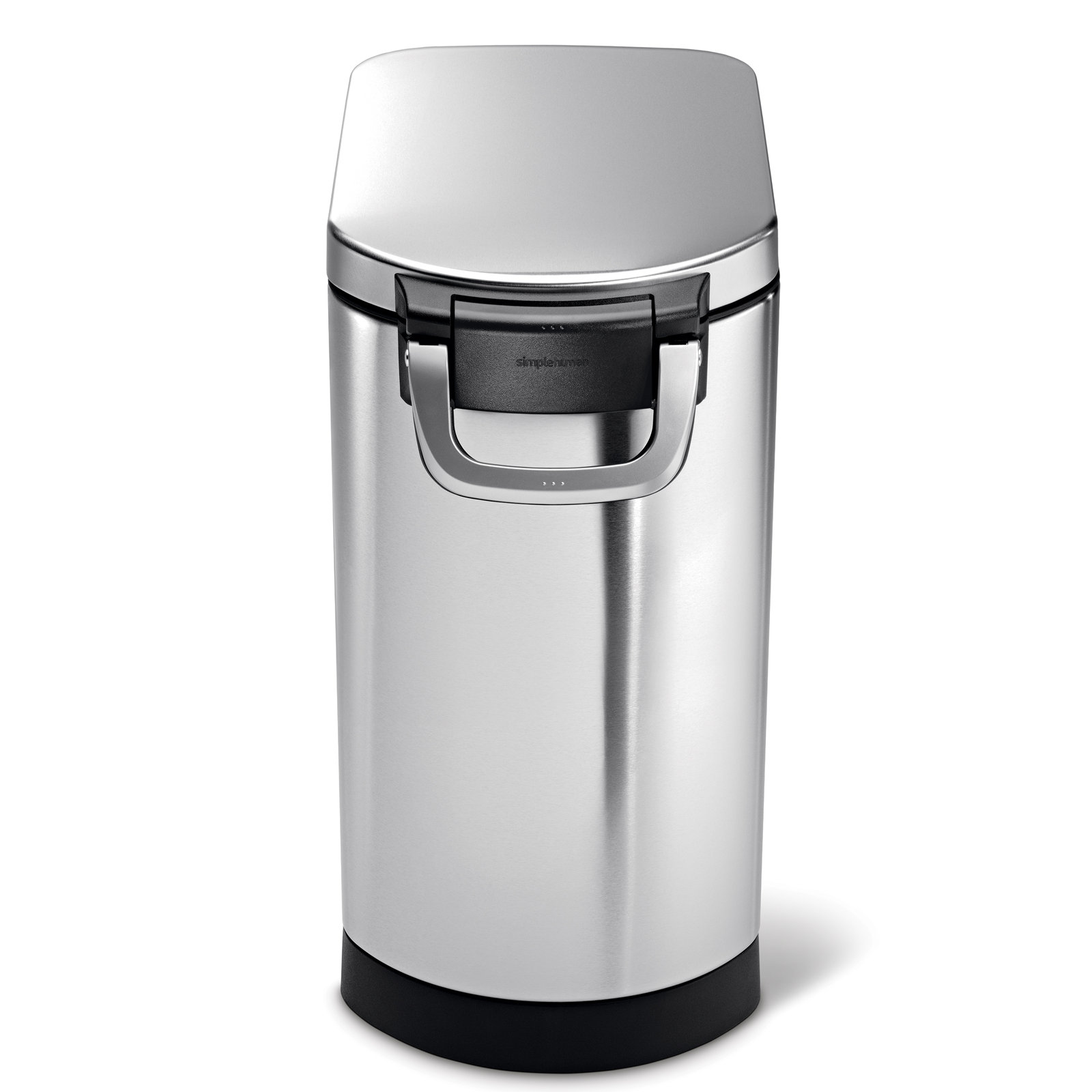 simplehuman Pet Food Storage Container Stainless Steel for Dog Food, Cat Food, and Bird Feed, Large, Brushed