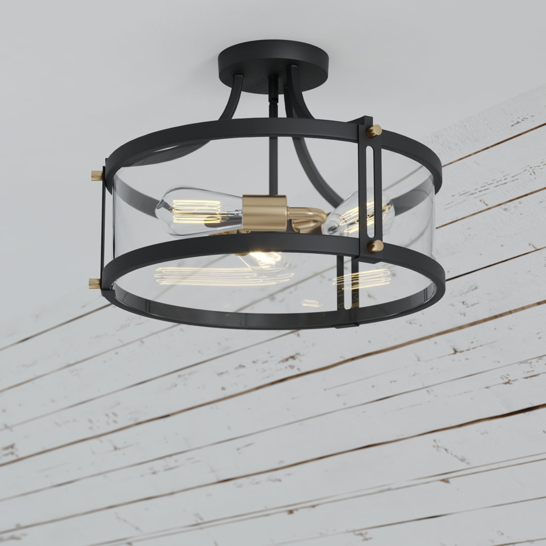 William Glass Semi Flush Mount Steelside™ Fixture 