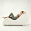 Chaise longue de yoga en cuir végétalien Quante, chaises de yoga pour adultes s'étirant, fauteuil de yoga pour salon -98809571