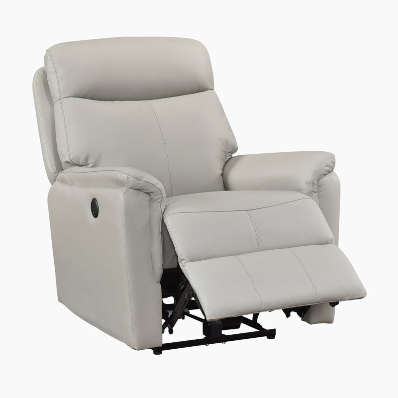  Moapa 33" Modern & Contemporary Top Grain Leather Match Power Reclining Chair with One-Touch Power Control, USB Charging Port & Dacron Wrapped Foam Seating