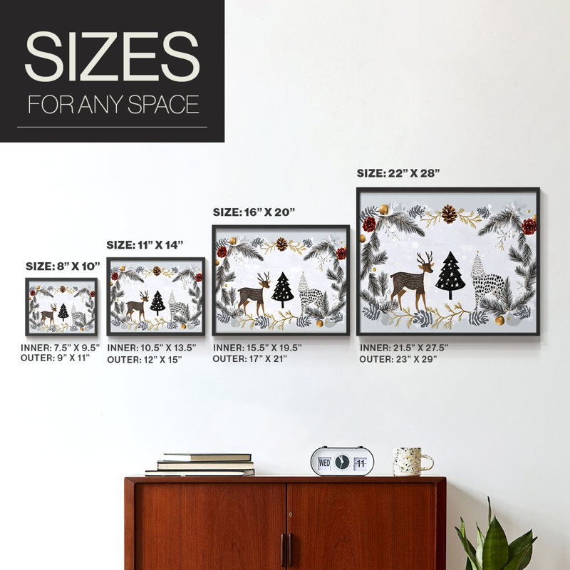 Chirstmas Art-CCLV -Framed Print - Restickable, H 11 po x l 14 po, Noir, noir, noir, noir