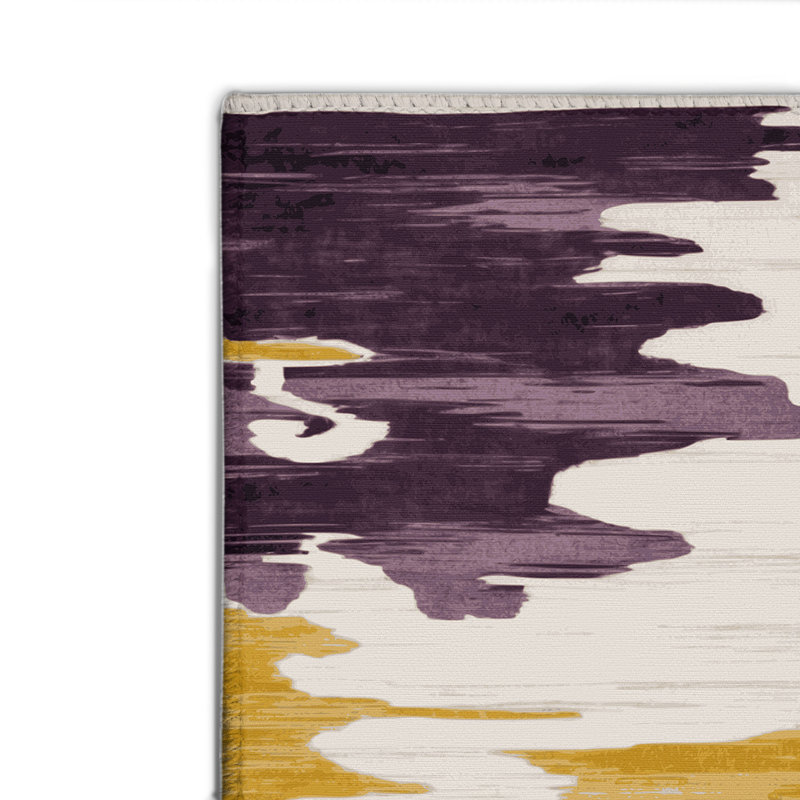 Watercolor Beige Indoor and Outdoor Area Rug, Rectangle 8' x 10'