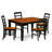5 Piece Dining Table Set for 4 Includes a Rectangle Kitchen Table with Butterfly Leaf and 4 Dinette Chairs, 42x60 Inch, Black & Cherry