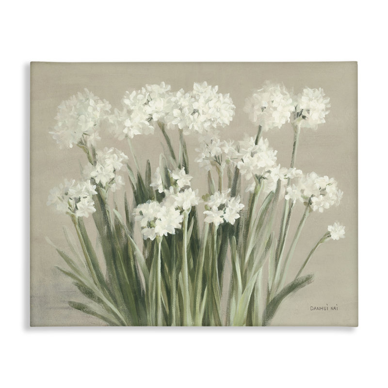 Art mural en toile «Snowy Floral» par Danhui Nai, H 30 po x l 40 po