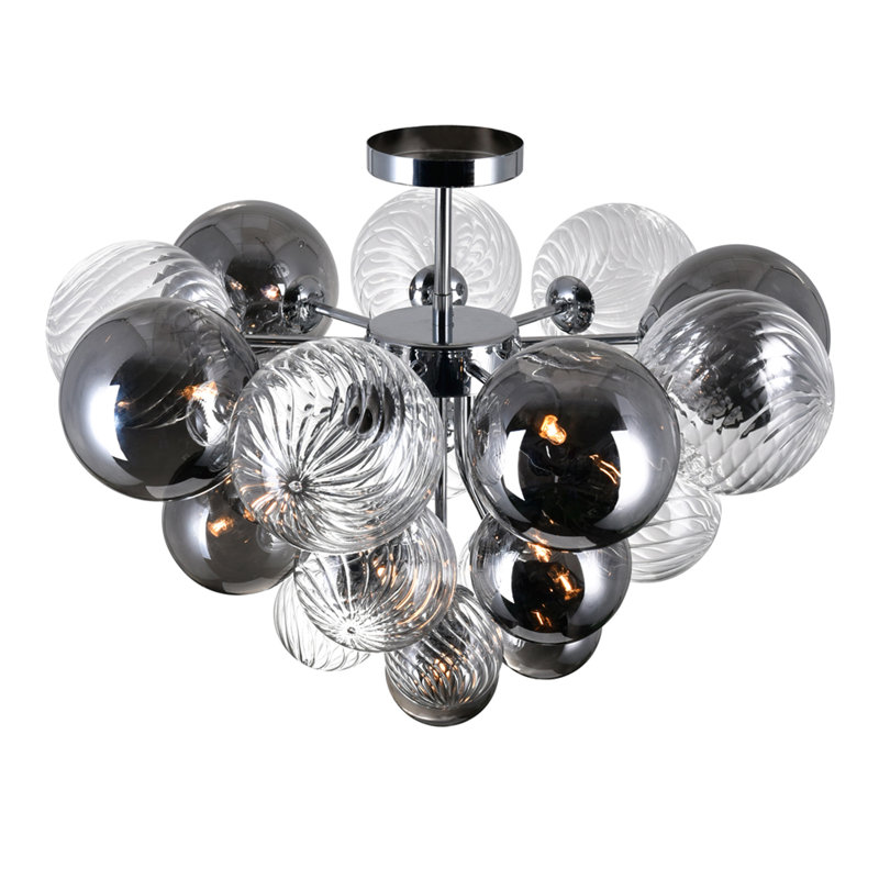Plafonnier encastré 10 lumières avec finition chromée
