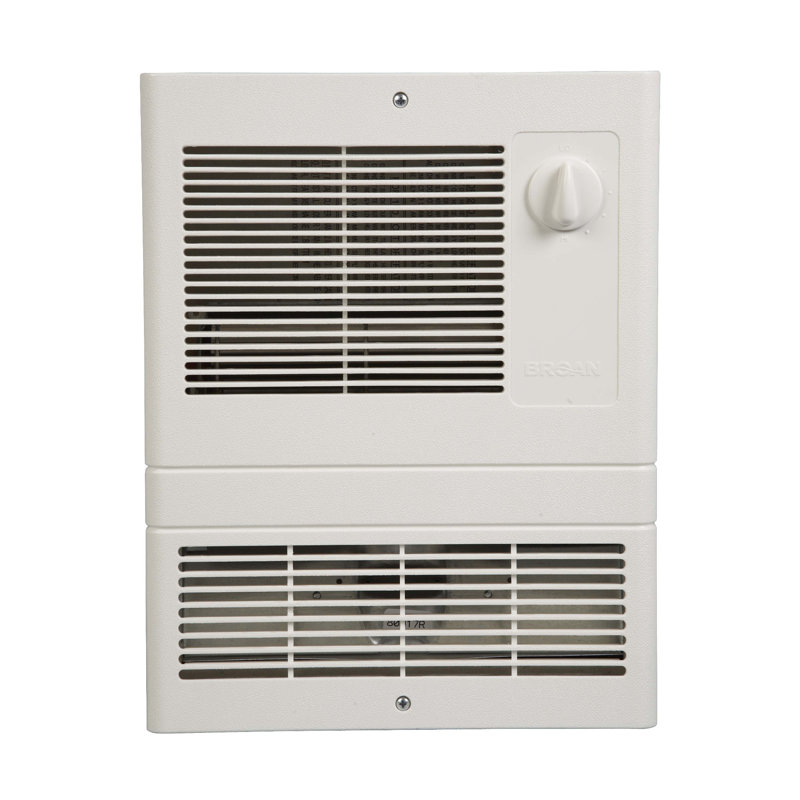 White Wall-Mounted Electric Heater with Adjustable Thermostat