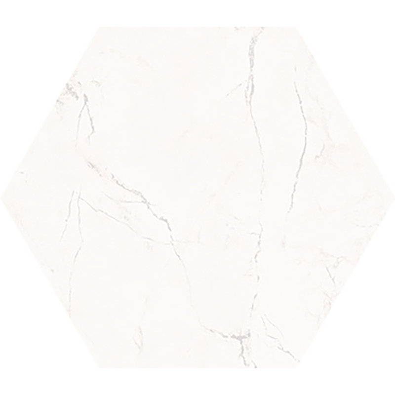 Sophia 8" x 9"  Porcelain Hexagon Floor and Wall Tile (9.37 Sq. Ft. / Case), White