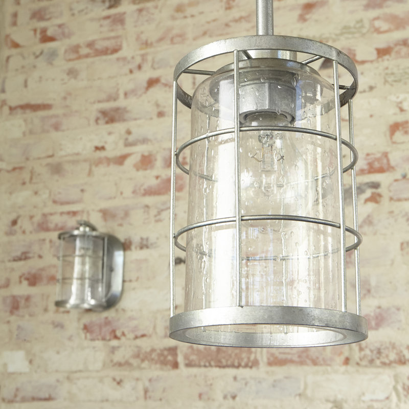 Balentine 1 - Light Lantern Pendant, Tumbled Steel