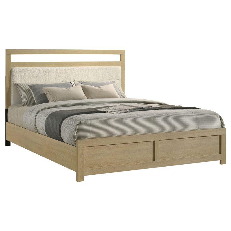Hendricks California King Panel Headboard Platform Bed Light Oak, California King