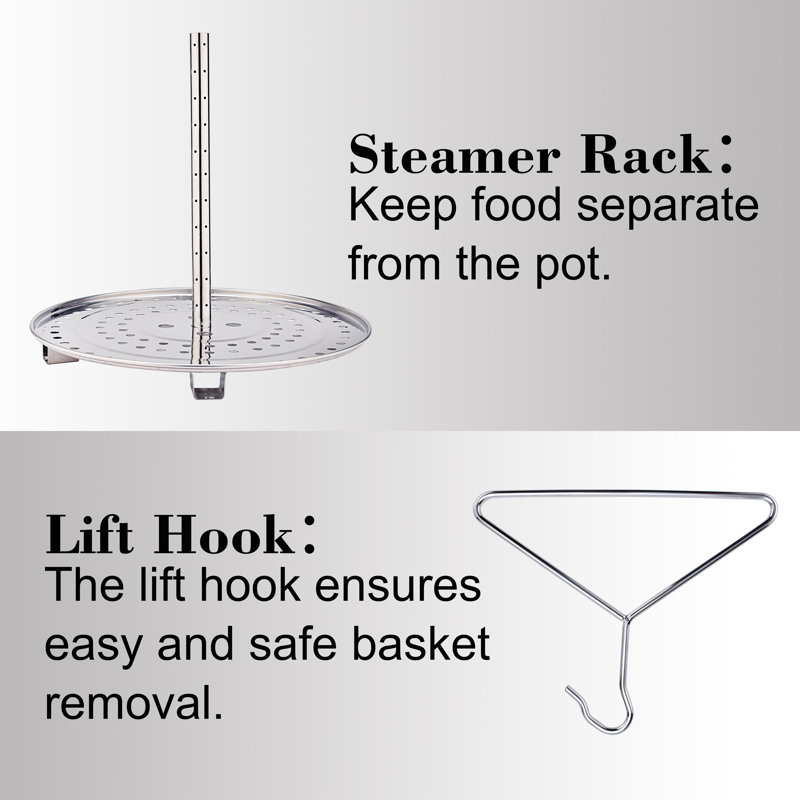 64-Quart Stainless Steel Stock Pot with Basket and Lid