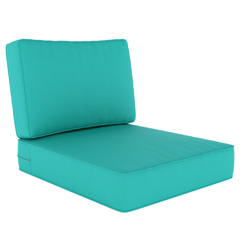 Wayfair Custom Outdoor Deep Seating Cushion With Sunbrella Fabric, Canvas Aruba Sunbrella® Canvas, 26" x 30"