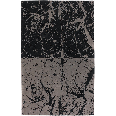 Dooling Authentic Hand-Tufted Handmade Black & Grey Modern Abstract Cracks Wool Area Rug