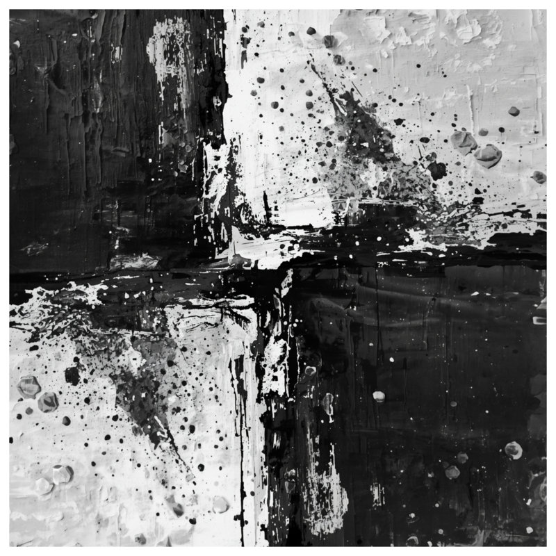 Édredon noir et blanc abstrait, Lit simple