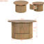 Table d'appoint Rustic Living - ronde avec tiroir de rangement et console à lattes verticales stables