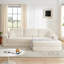 Siège du canapé droit, canapé modulaire en forme de L, canapé modulaire compressé de style minimaliste moderne, déplier dans un lit, une chambre à coucher, canapé confortable Comprimé de conception éco-efficace - beige