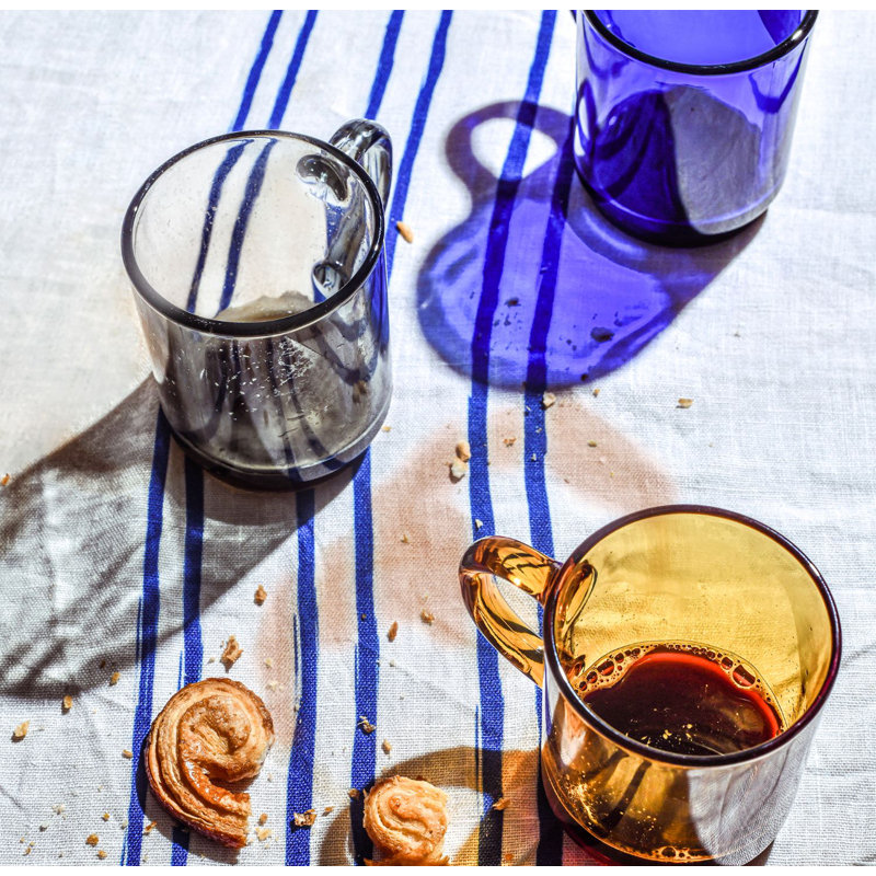Tasse à café en verre trempé, Gris