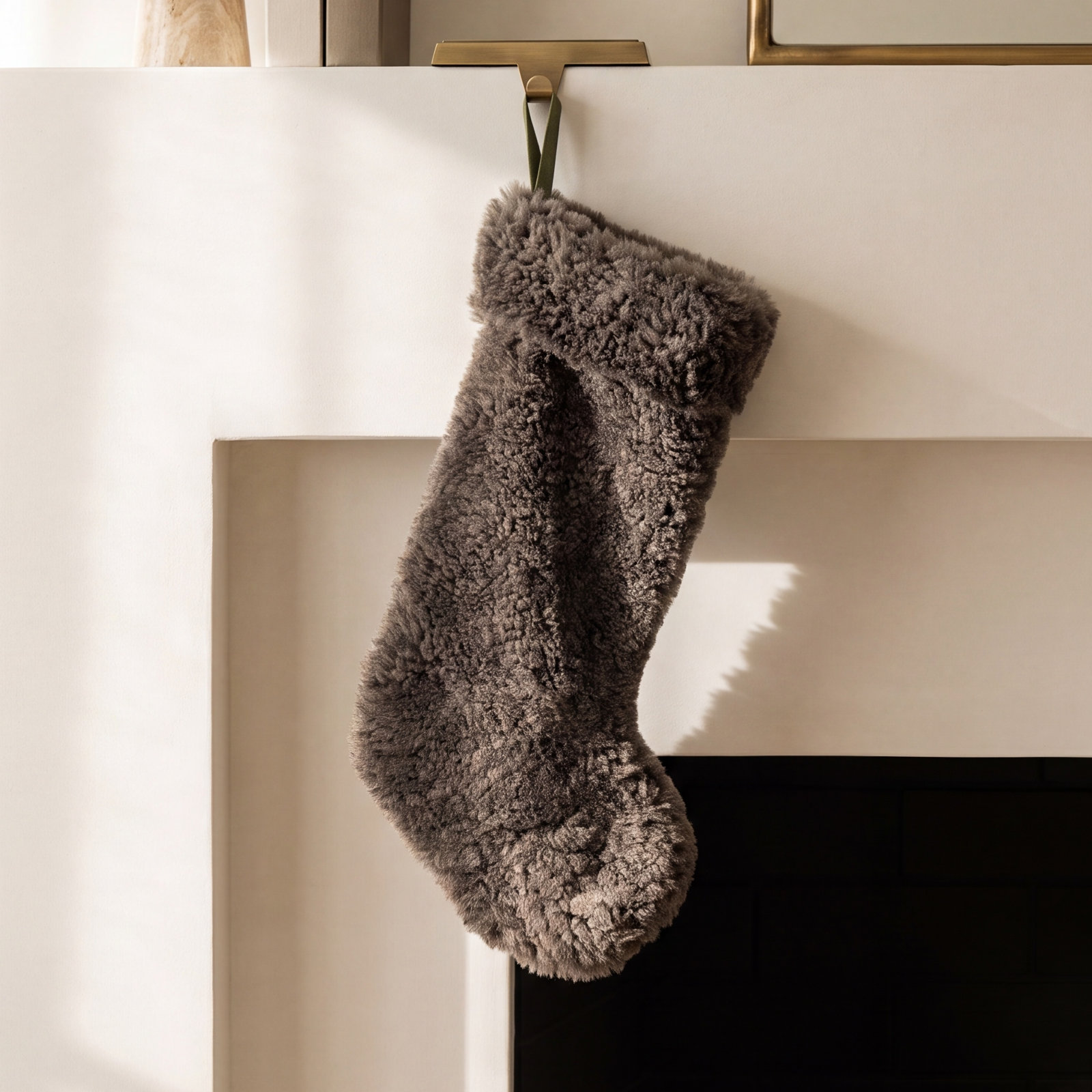 Cozy Delight Lamb Stocking, Forest Green