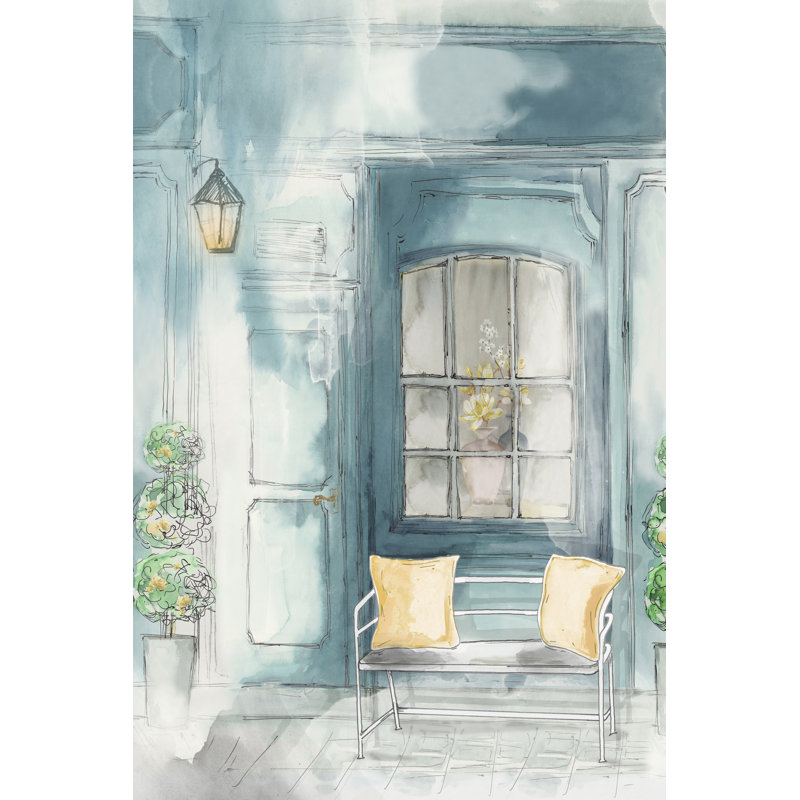 «Café II sur toile» par Eva Watts, reproduction, H 48 po x l 32 po