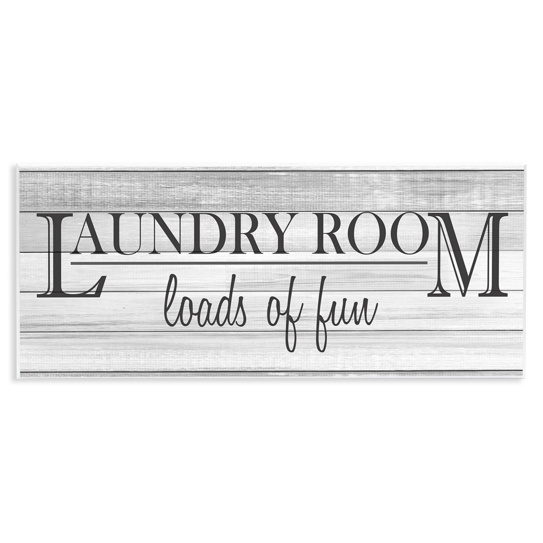 Fun Laundry Room Funny Word Bathroom Design - Graphic Art Print on Canvas Gracie Oaks