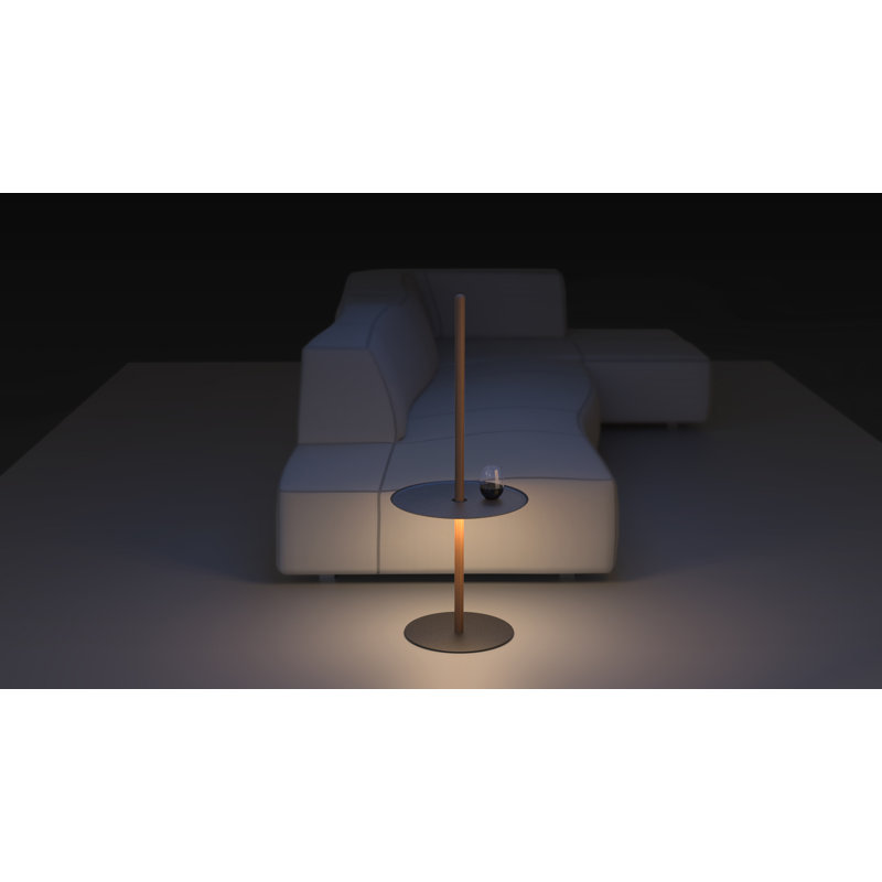 Nivél Pedestal with Tray, Black, Oak