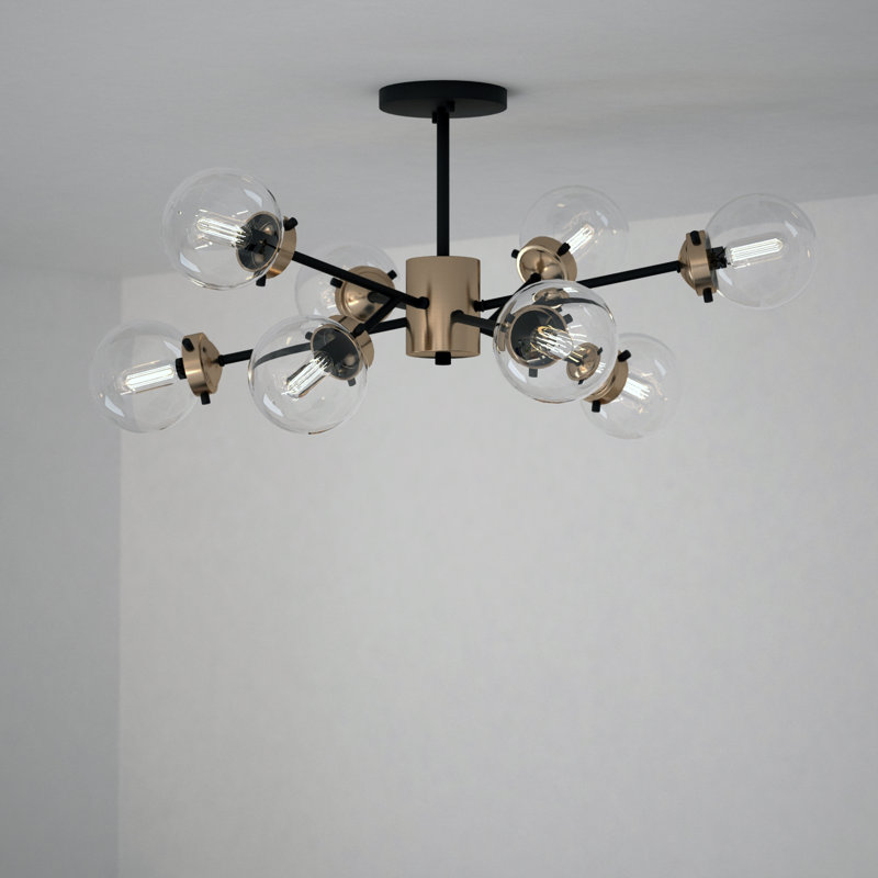 Plafonnier semi-encastré Blevins, H 15,5 po x l 32 po x P 32 po, Laiton pâle