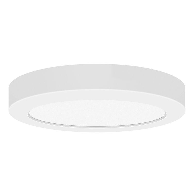 Alexas - LED 9" Round Flush Mount - Dimmable - White Finish - Acrylic Lens - Dedicated LED