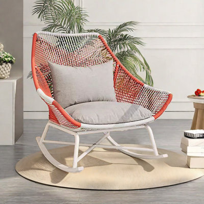 Nordic style rattan woven casual rocking chair