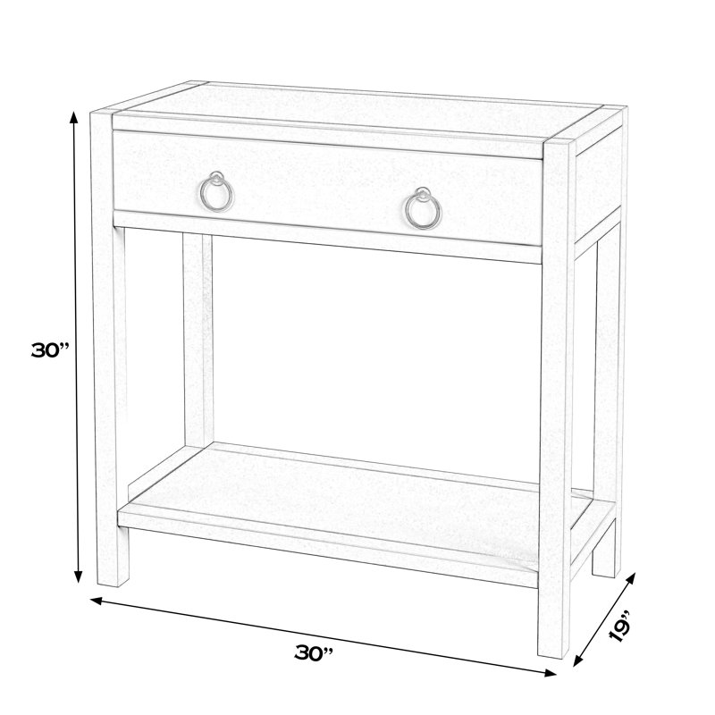 Lark 30" Wood 1-Drawer Nightstand, Navy Blue