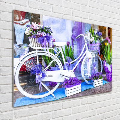 White Bicycle - No Frame Print on Glass