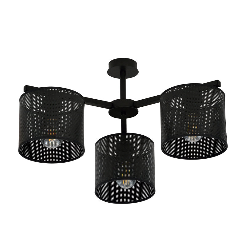 Seppo Flush Mount, 12cm H x 50cm W x 20cm D, Black