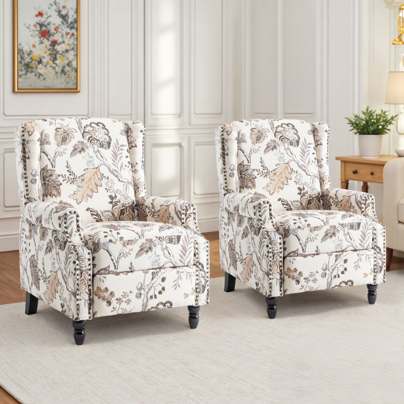 Manual Standard Push Back Recliner, Beige Plants