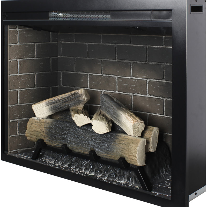 Foyer électrique encastrable 33 pouces: sans fumée, panneau de chauffage tactile, 1500 W, 4 couleurs de flamme, luminosité et vitesse réglables, / Ul, 5000 / H, 400 pieds carrés Pi. Chaleur, 2 méthodes d'installation, 3D avec craquelure