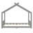 Full House Floor Bed With Support Slats, Solid Wood House Bed Frame For Kids, No Box Spring Needed And Opening Constructure, Gray-947451813-947451818