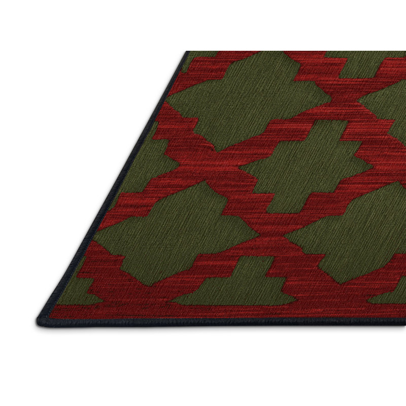Tapis brun treillis lavable à la machine, Carré 8 pi