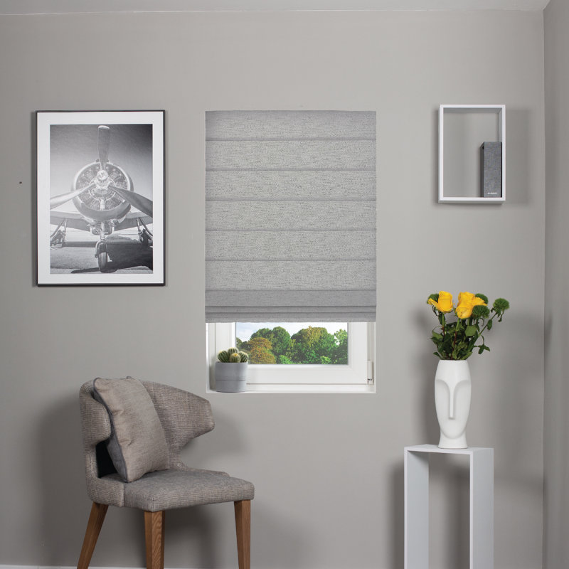 Store romain obscurcissant sans cordon, L 31 po x L 64 po, Gris