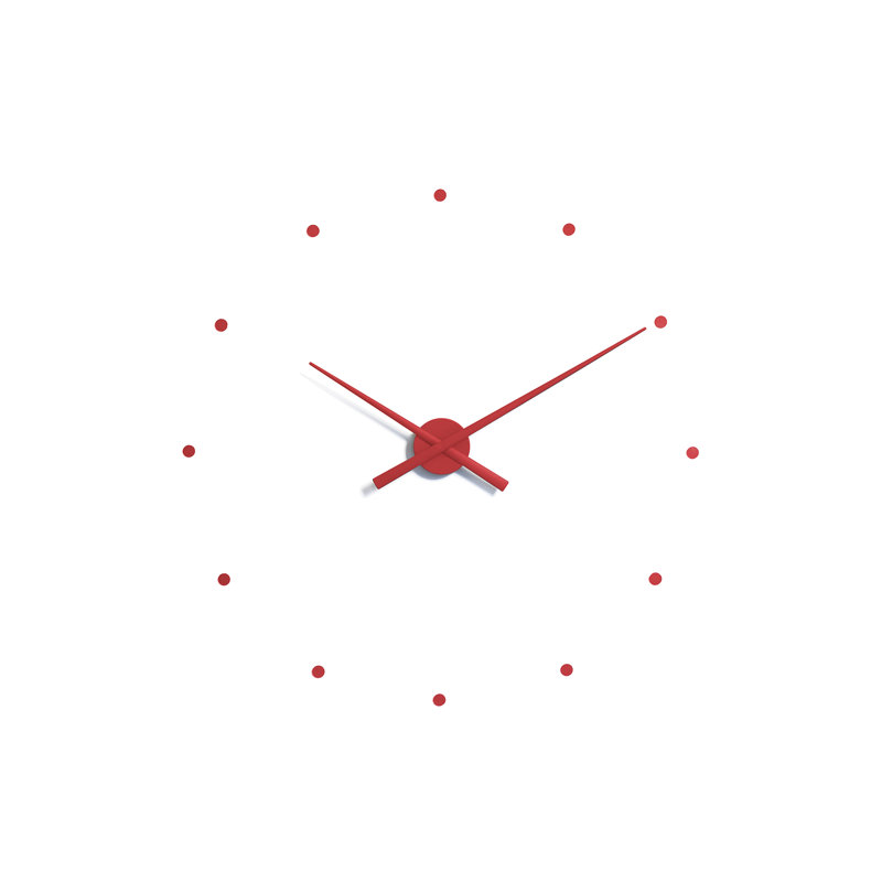 OJ Analog Wall Clock, Red, Large