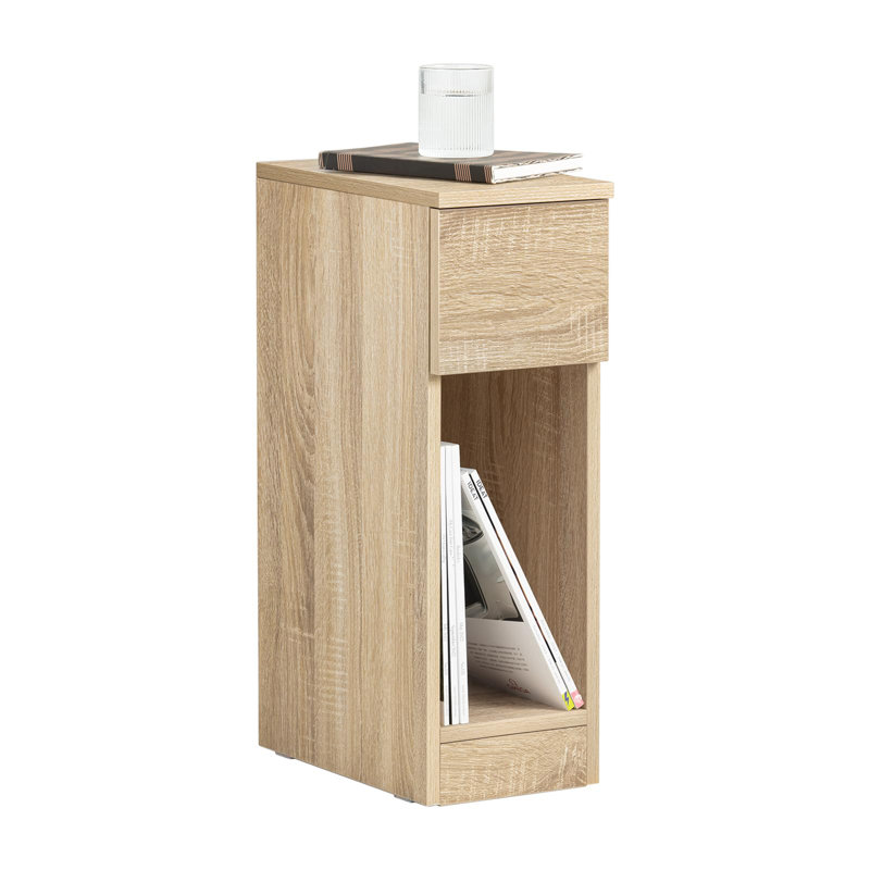 Bergmundur 20cm W Manufactured Wood Bedside Table, Natural