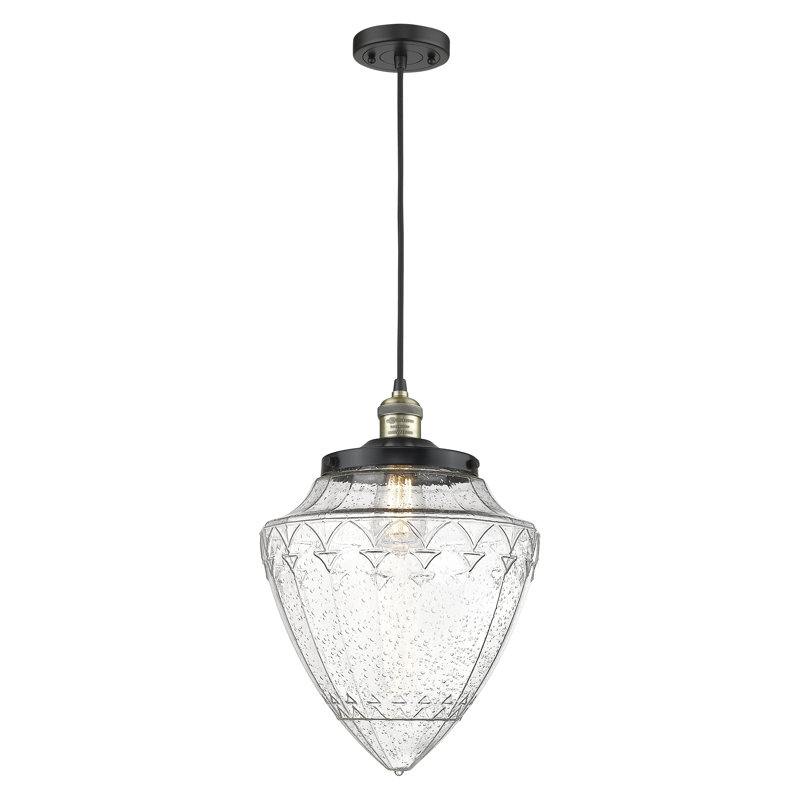 Luminaire suspendu simple à 1 lumière, Laiton antique noir