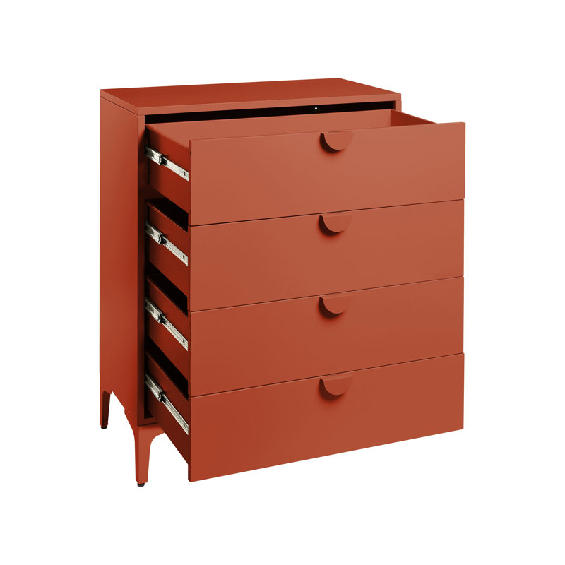 4 Drawer Chest Andreita Metal Golden Brown