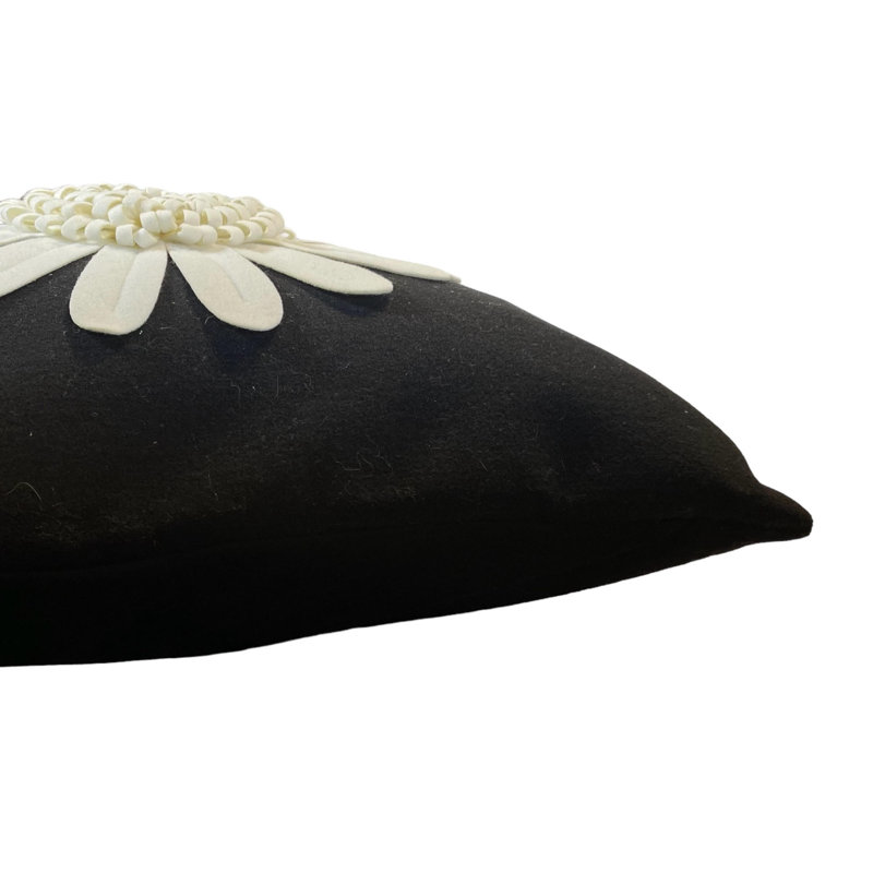Housse de coussin Daisy, Noir