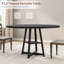 Table de salle à manger ronde 47,2 "pour 4-6, table de cuisine industrielle avec piédestal en métal et tablette de rangement-488160206