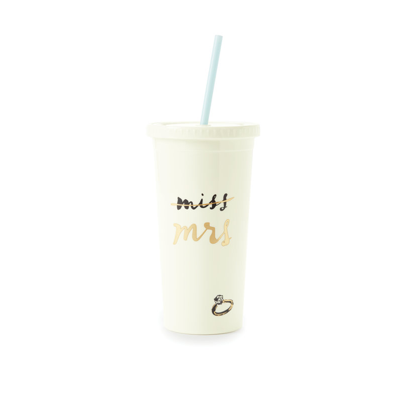 Tumbler with Straw, Miss to Mrs.