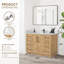 Meuble-lavabo simple 48 po avec plateau en pierre de quartz blanc Jakarta-359548243-398079084-359548242