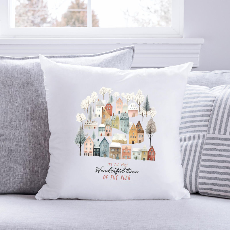 Coussin décoratif en polyester 09_CozyChristmas, 14 po x 14 po