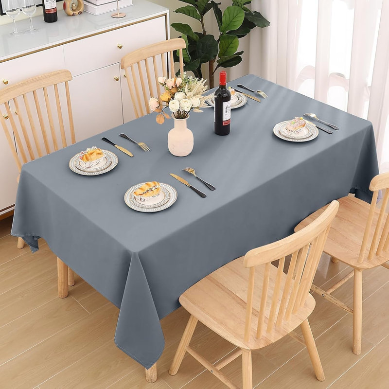 Table Cloth Wipe Clean Rectangular 140X200 Cm Grey