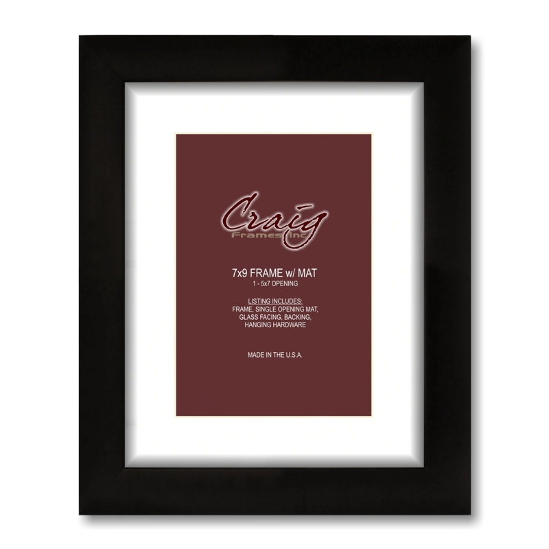 Ruyle Black Matte Picture Frame with Mat, 5" x 7", 8.5" x 11" Matted to 6" x 9"