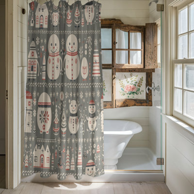 Frosty Snowman Art - Premium Shower Curtain